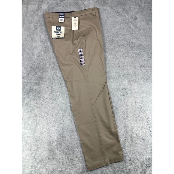 Dockers Signature Khaki Pants Mens 36x32 Tan Cotton Stretch Classic Fit Pockets - Picture 1 of 8